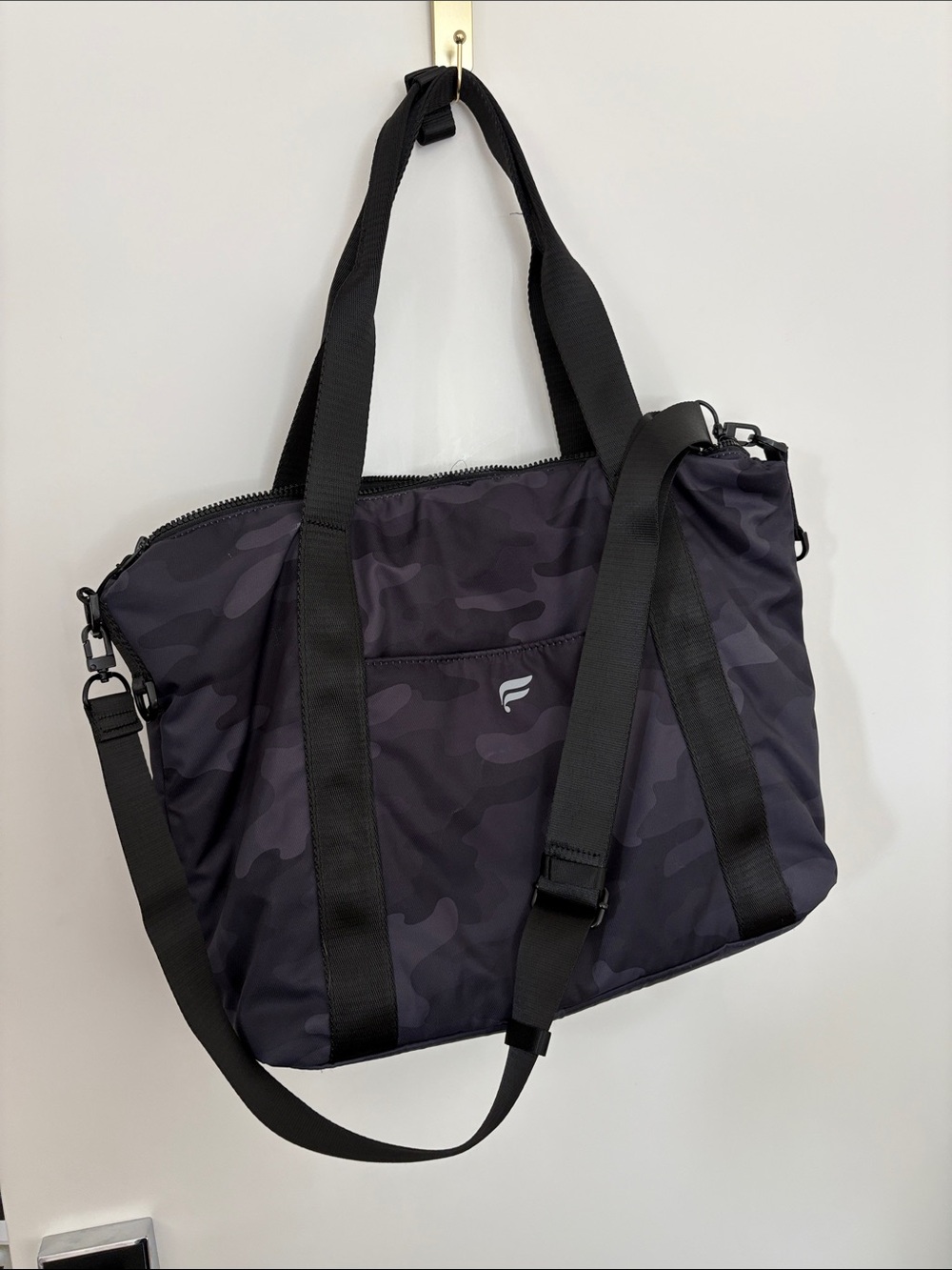 Fabletics Black Camo Tote Bag
